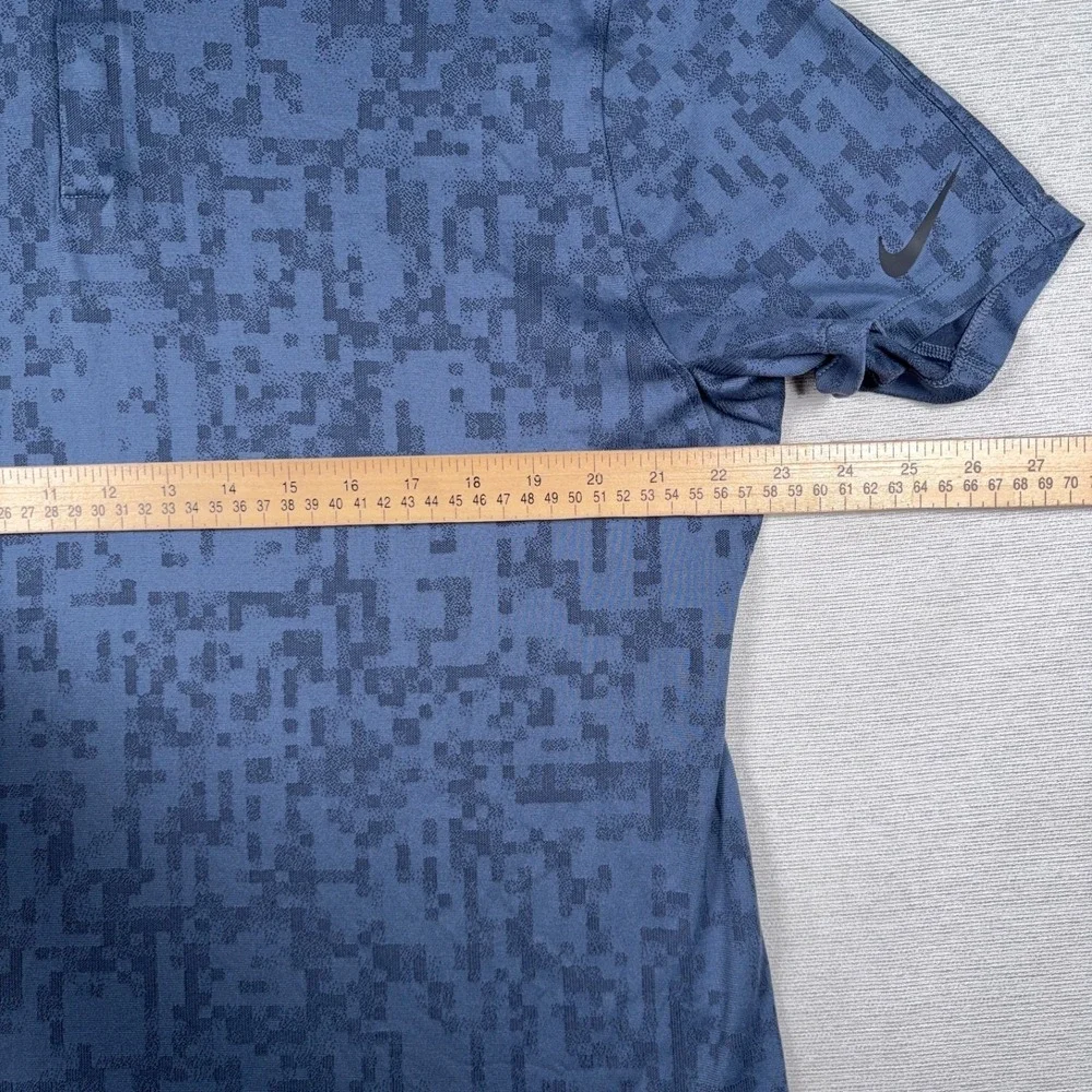 Nike ADV Tiger Woods Polo Shirt CU9528 Mens Size L Blue Poly Nylon Standar Fit